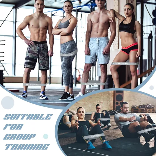 Miniatura 7 de Hollowfly 12 bandas de ejercicio de látex para entrenamiento de glúteos, bandas de ejercicio elásticas antideslizantes para piernas, sentadillas