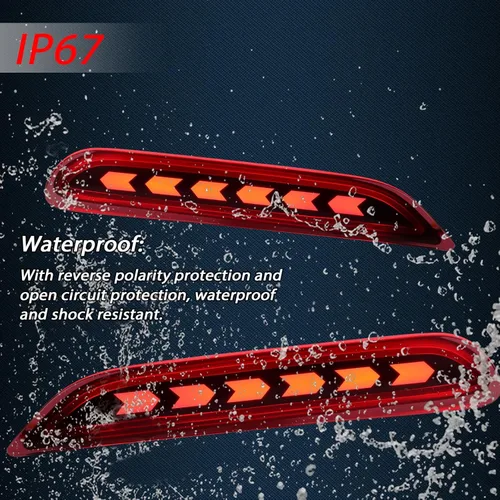 Miniatura 5 de Reflector trasero LED de lente roja, parachoques antiniebla, compatible con Nissan Altima Rogue Pathfinder Leaf Infiniti Q50 QX60 QX80 QX30