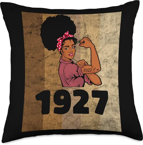 Miniatura 4 de Vintage 1927 Limited Edition 96th Birthday Afro Girls Women Throw Pillow