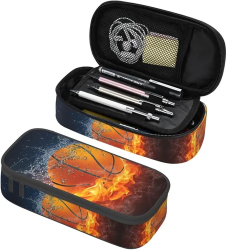 Miniatura 10 de Estuche de lápices con textura de pelota de fútbol americano, bolsa de almacenamiento de gran capacidad, bolsas de papelería con cremallera, soporte