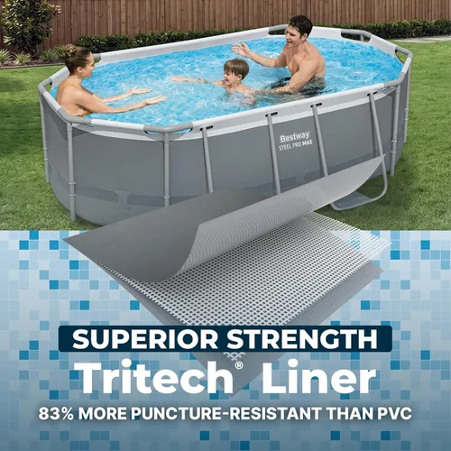 Miniatura 6 de Bestway Steel Pro MAX - Juego de piscina sobre el suelo (10 pies x 6 pies 7 pulgadas x 33 pulgadas), incluye bomba de filtro de 330 galones por