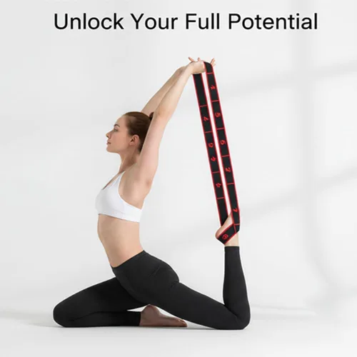 Miniatura 2 de Banda de resistencia para fitness, banda de resistencia numerada para estiramiento y yoga, equipo de entrenamiento de cuerpo completo para gimnasio