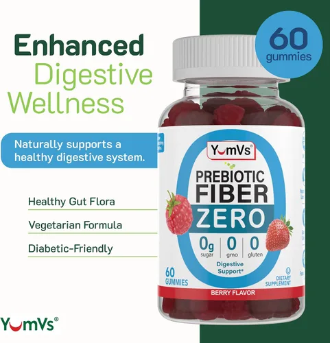 Miniatura 2 de YumVs - Gomitas de fibra sin azúcar para adultos, suplemento de fibra prebiótica de 0.11 onzas para la salud intestinal y digestiva, aptas