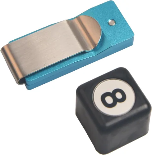 Miniatura 4 de LAKE OF FIRE Soporte para Tiza de Billar, Soporte para Tiza de Taco de Billar con Clip Magnético para Cinturón, Accesorios para Billar y Snooker Azul