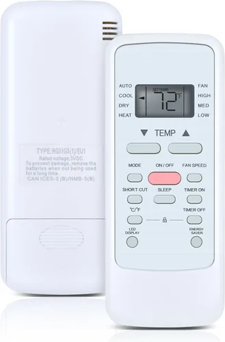 RG51G5(1)/CEU1 RG51G5(1)/EU1 Nuevo control remoto de CA de repuesto para Midea, Black+Decker, Senville, Cooper & Hunter Aire acondicionado de