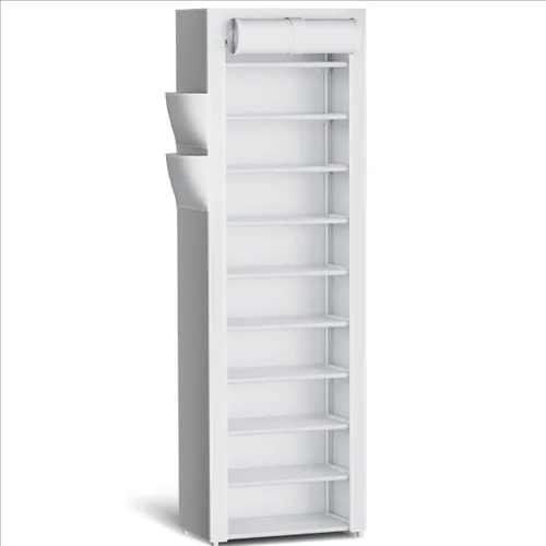 Miniatura 10 de Kitsure Zapatero – Estante organizador de zapatos de gran capacidad de 10 niveles con cubierta antipolvo y bolsillos laterales, zapatero de metal a