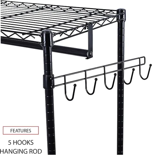Miniatura 4 de Alera ALEGR363618BL 36 pulgadas de ancho x 18 pulgadas de profundidad x 75 pulgadas de alto 30 estantes de alambre para ropa - Negro