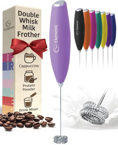 Miniatura 14 de Elementi Varita espumadora de leche, agitador eléctrico de mano fácil de usar para bebidas en polvo, batidor de café duradero y potente y varita