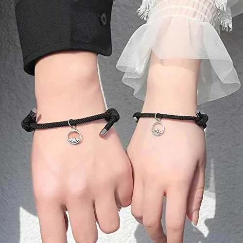 Miniatura 4 de Long tiantian 24 pulseras magnéticas para parejas, atracción mutua, amistad, cuerda a juego, regalos para él y sus mejores amigos, Cuerda trenzada