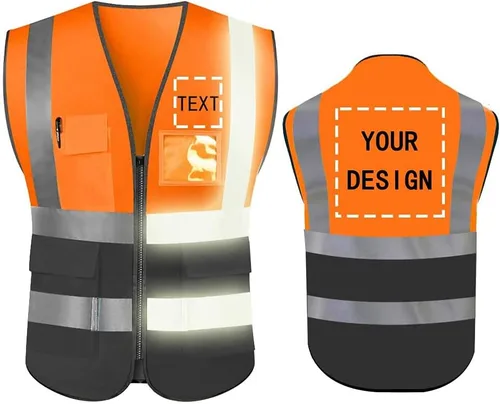 Miniatura 39 de Chaleco de Seguridad de Alta Visibilidad con Alta Reflectividad, Ropa de Trabajo de Seguridad Personalizada con Logotipo, Tiras Reflectantes