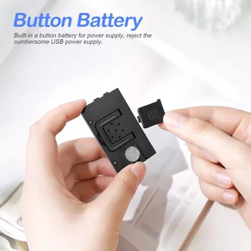 Miniatura 3 de Osilly Mini reloj digital para tablero de instrumentos del automóvil, funciona con pilas y pantalla LCD transparente, reloj digital pequeño con Negro
