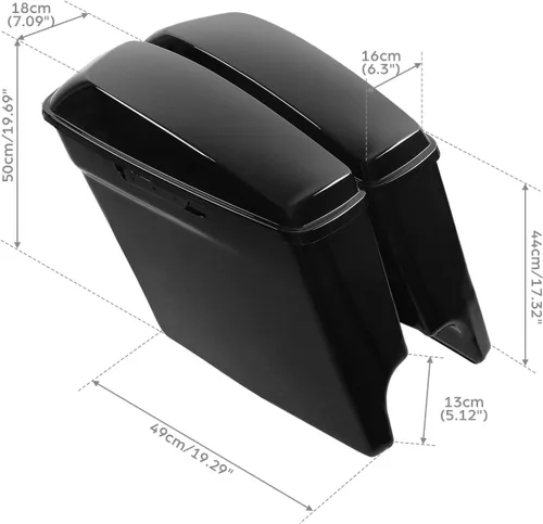 Miniatura 2 de TCT-MOTORPARTS Alforjas rígidas extendidas de 5 pulgadas para Harley Touring Road King, Road Glide, Street Glide, Electra Glide, Ultra-Classic