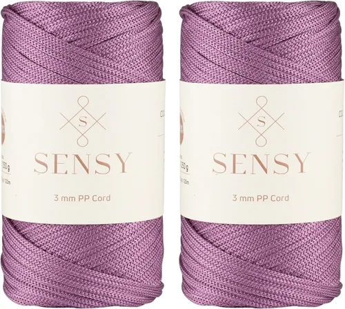 Miniatura 128 de Sensy - Cuerda de poliéster prémium de 0.118 pulgadas (0.118 in), 131 yardas, 100% polipropileno, cordón de macramé, cuerda de ganchillo de 0.118