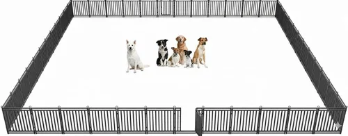 Miniatura 13 de Valla para perros para exteriores e interiores, 40 pulgadas de altura, 16 paneles de corral para perros grandes, medianos y pequeños, corral