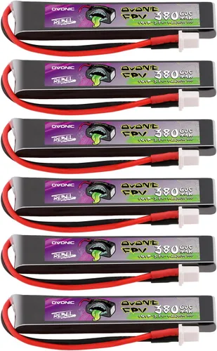 OVONIC Batería Lipo 1S 380mAh 3.8V 60C Batería de alto voltaje con enchufe BT2.0 para RC Car Truck RC Vehículos RC Barco, Dron, Avión RC Quadcopter