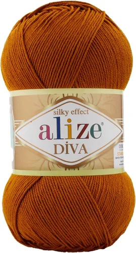 Miniatura 14 de Alize Diva Silk Effect 100% hilo acrílico de microfibra, 1 madejas de bola de 3.53 oz 383yds color (1 - crema)