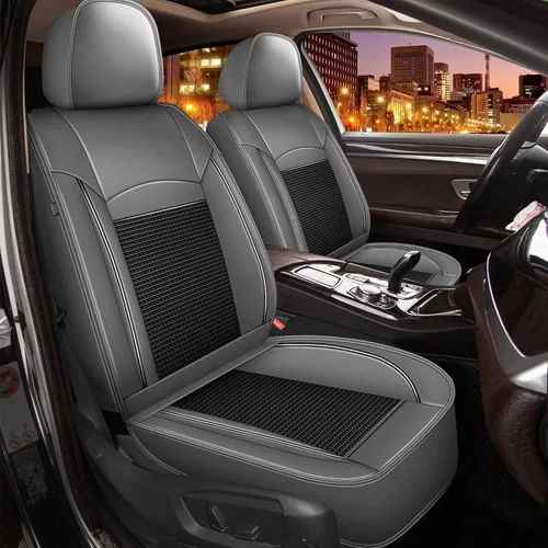 Miniatura 15 de DISUTOGO Fundas de asiento de coche para Nissan Frontier 2009-2024 2025 2026: juego completo de fundas de asiento de cuero, protector de cojín