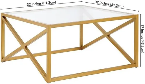 Miniatura 3 de Calix - Mesa de centro cuadrada de 32 pulgadas de ancho en latón