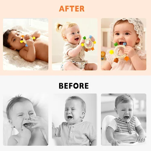 Miniatura 6 de Juguetes de dentición para bebés de 0 a 6 a 12 meses, mordedores de silicona para bebés, juguete sensorial seguro para el congelador, juguete