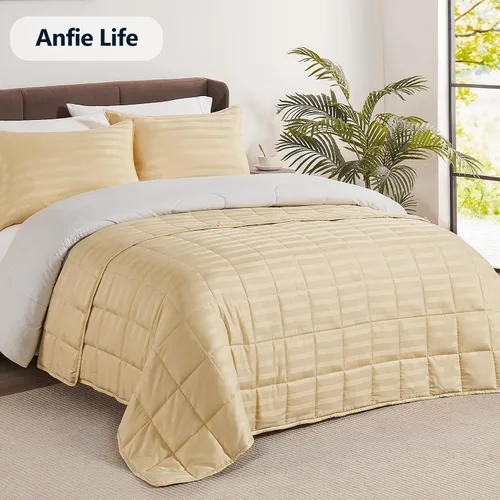 Miniatura 5 de anfie - Manta con peso para niños (40 x 60 pulgadas, 7 libras), ultrasuave y acogedora, refrescante, lavable a máquina, beige