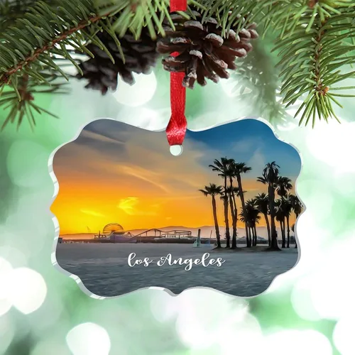 Miniatura 20 de Miami Florida, Estados Unidos, decoración de árbol de Navidad, recuerdos de ciudad de campo, recuerdos personalizados de Navidad 2023, decoración