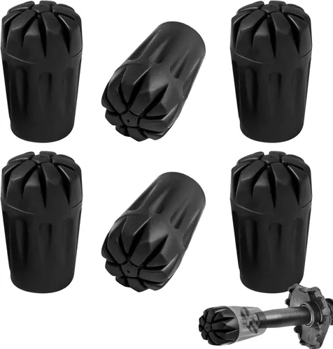 Paquete de 6 bastones de senderismo con puntas de goma, protectores de puntas de repuesto para bastones de senderismo, se adapta a la mayoría de