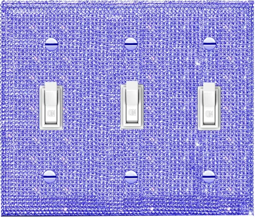 Miniatura 35 de 4 piezas de placa de pared rosa plateado brillante cubierta decorativa interruptor de luz cubierta de interruptor de palanca única diamantes
