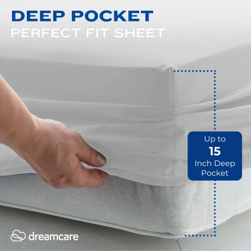 Miniatura 413 de DREAMCARE Juego de sábanas Queen – 6 piezas Sábanas de enfriamiento – hasta 15” Sábanas profundas tamaño Queen – Colección 2500 Supreme – Extra 03
