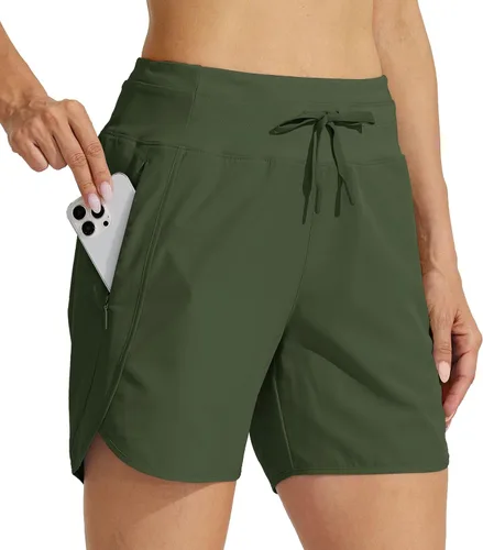 Miniatura 13 de Willit - Pantalones cortos deportivos de mujer para correr, 5 pulgadas, de secado rápido, para entrenamiento, senderismo, cintura alta, activos