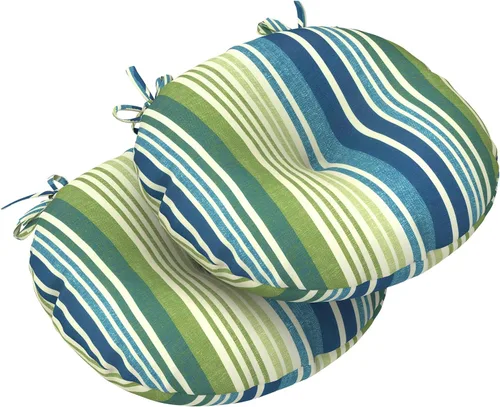 Miniatura 10 de LVTXIII Juego de 2 cojines para sillas de bistro para exteriores, 15 x 15 x 4 pulgadas, cojines de asiento redondos para sillas de patio, para todo