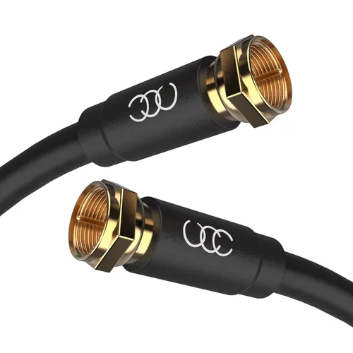 Miniatura 8 de Ultra Clarity Cables Cable coaxial de 3 pies – Cable coaxial RG6 de triple blindaje para TV, conectores chapados en oro, audio digital y video