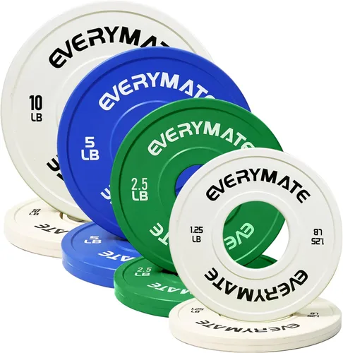 Miniatura 9 de EVERYMATE Placas de Peso de Cambio 1.25LB 2.5LB 5LB Juego Placa Fraccional Placas Olímpicas de Parachoques para Entrenamiento Cruzado Placas