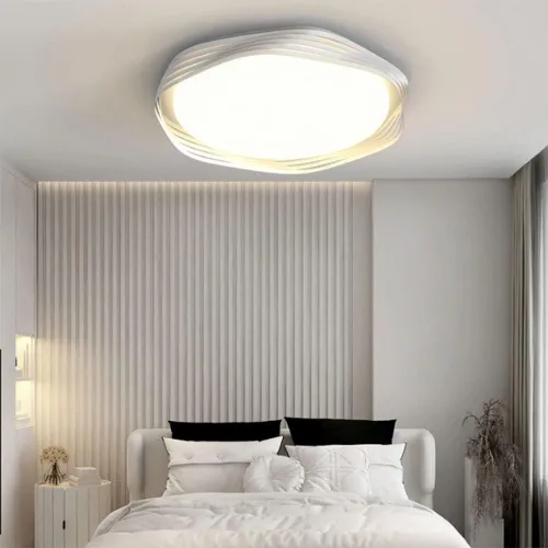 Miniatura 5 de Genérico Araña moderna, Modern Romantic Ceiling Light Fixture Dimmable Flush Mounted Lamp for Living Room Bedroom Kitchen White Acrylic LED