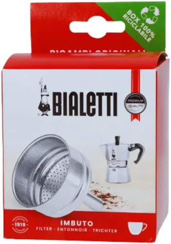 Bialetti Piezas de repuesto, incluye 1 filtro de embudo, compatible con Moka Express, Fiammetta, Break, Happy, Dama, Melody Sport, Alpina, Timer y