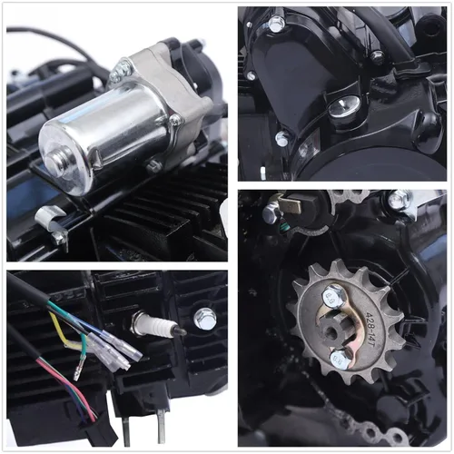Miniatura 9 de Kit de motor de 4 tiempos para ATVs de 125 cc y Go Karts semiautomáticos con reversa, motor de cilindro único refrigerado por aire con patada