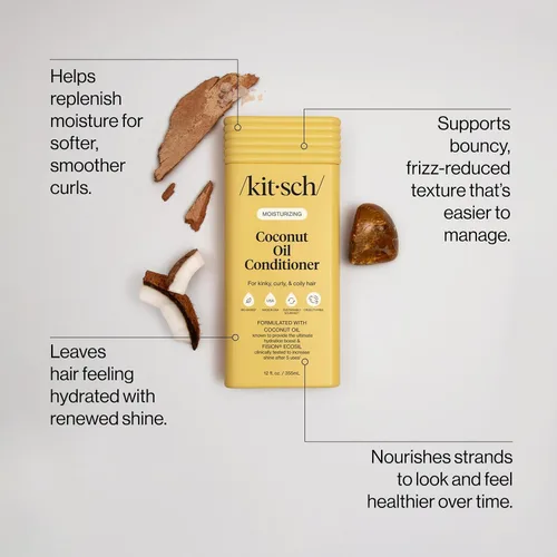 Miniatura 2 de Kitsch Moisturizing Coconut Oil Liquid Conditioner for Women & Men – Coconut Oil Hair Conditioner for Kinky, Curly & Coily Hair – Deep Moisture