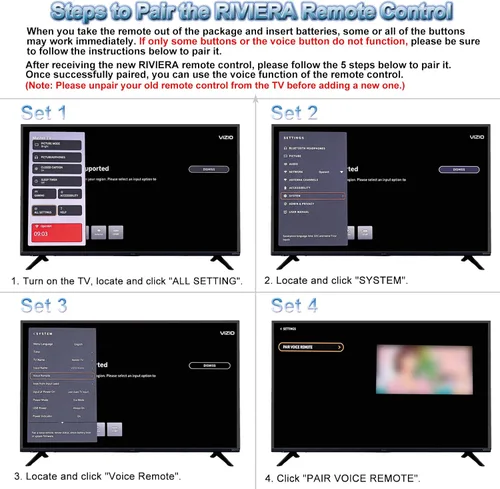 Miniatura 3 de RIVIERA Vizio - Control remoto por voz para todos los televisores inteligentes VIZIO compatibles con D, E, M, P, V, serie PX con micrófono, sin
