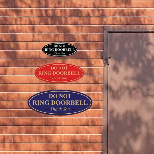 Miniatura 2 de All Quality Cartel de agradecimiento ovalado con texto en inglés «Do not Ring DOORBELL», color negro, pequeño, 1 paquete