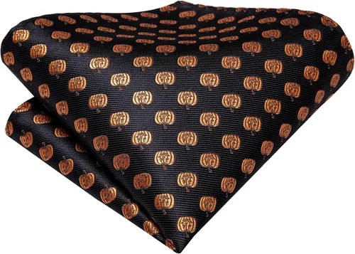 Miniatura 11 de Hi-Tie Corbata clásica de cachemira para hombre con pañuelo y gemelos a cuadros