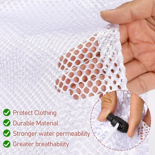 Miniatura 7 de 2 bolsas de malla para ropa sucia para calcetines, lavables a máquina, con diseño de cordón, bolsas de malla para lavado de ropa sucia con cordón