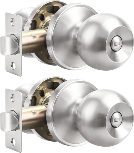 Miniatura 36 de Probrico Paquete de 10 pomos redondos para puerta de cama/baño, función de privacidad para baño/dormitorio, pomos de puerta interior con cerradura