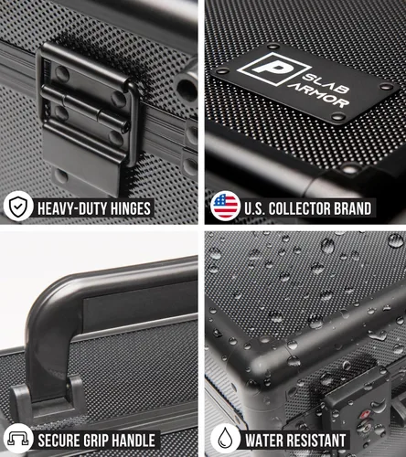 Miniatura 5 de SLAB ARMOR - Caja de almacenamiento de tarjetas graduadas de 3 filas, estuche de losa PSA para tarjetas graduadas con capacidad para más de 120 Negro