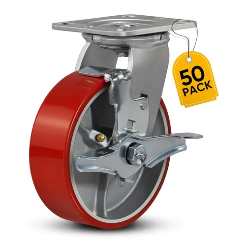 Miniatura 20 de Ruedas industriales de 4 x 2 pulgadas, ruedas resistentes, ruedas de poliuretano, capacidad de hasta 3200 libras. Uso para camión de plataforma