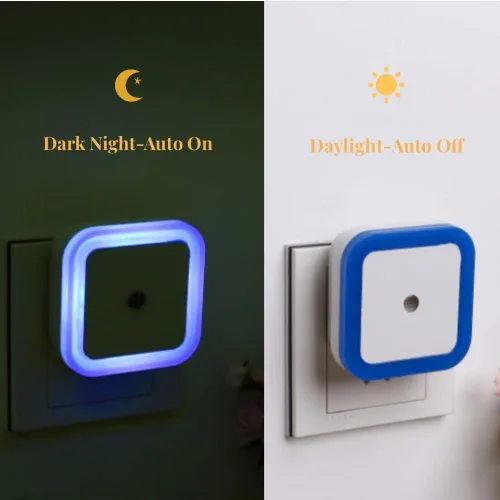 Miniatura 2 de Othmro ABS L65 × W65 × H68 Luz nocturna enchufable Luz cálida LED Navidad bombilla luces de cama con sensor automático de atardecer a amanecer