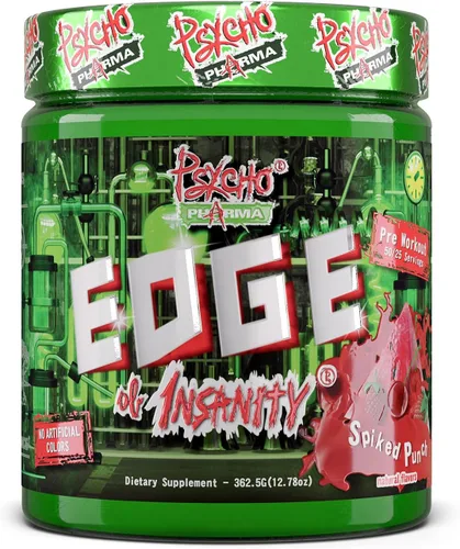 Miniatura 10 de Psycho Pharma Polvo de preentrenamiento de alta rigidez más fuerte, borde de locura, suplemento de preentrenamiento más intenso para bombas, fuerza