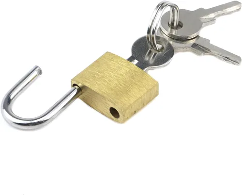 Miniatura 5 de MY MIRONEY 4 candados con llave, candado de latón macizo, pequeño candado de metal con llaves para equipaje, diario, casillero, joyero