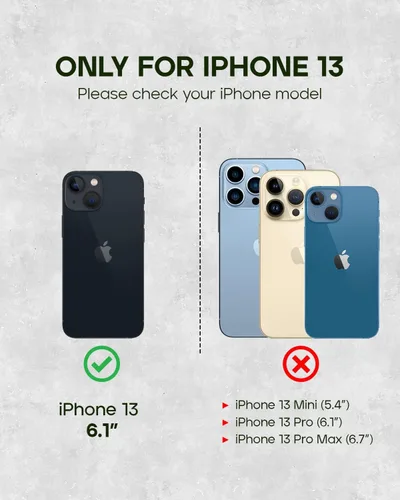Miniatura 2 de Porter Riley - Funda de cuero para iPhone 13 (6.1 pulgadas). Funda de piel auténtica de primera calidad con ranuras para tarjetas, soporte Negro/Rojo