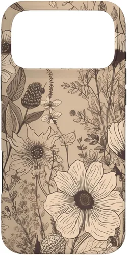 Miniatura 21 de Funda para iPhone 13 Pro Beige Tan Wildflower Floral Minimal Flower Boho