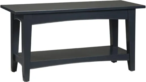 Alaterre Furniture Shaker - Banco de cabaña con estante, 36 pulgadas de ancho, gris carbón