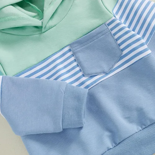 Miniatura 302 de Conjunto de ropa de otoño e invierno para bebé y niño, sudadera larga con capucha y pantalones para niños pequeños, 6, 12, 18, 24 meses, 2T